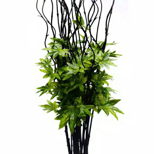 BUNGA HIAS Bambu ulir daun Maple hijau 10pcs