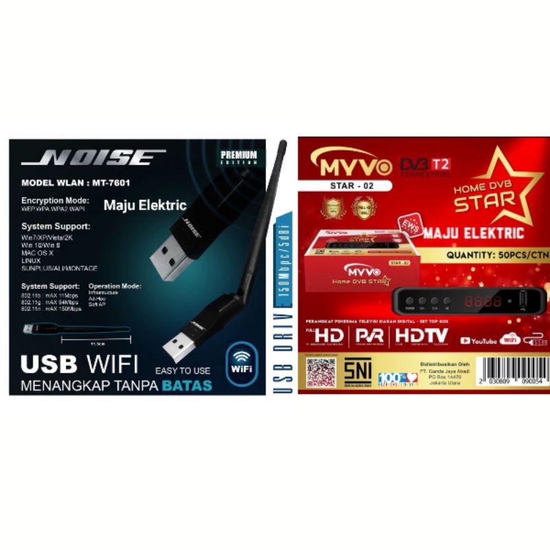Set top box / MYVO DVB-T2 Tv Digital Receiver Bisa Youtube / Dongle Noise Wifi