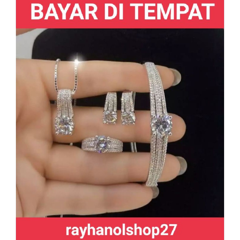 SET TITANIUM ASLI LENGKAP LAPIS EMAS 24 K FHASION WANITA