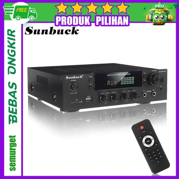 sunbuck audio amplifier bluetooth eq karaoke fm radio 2000w - av-80