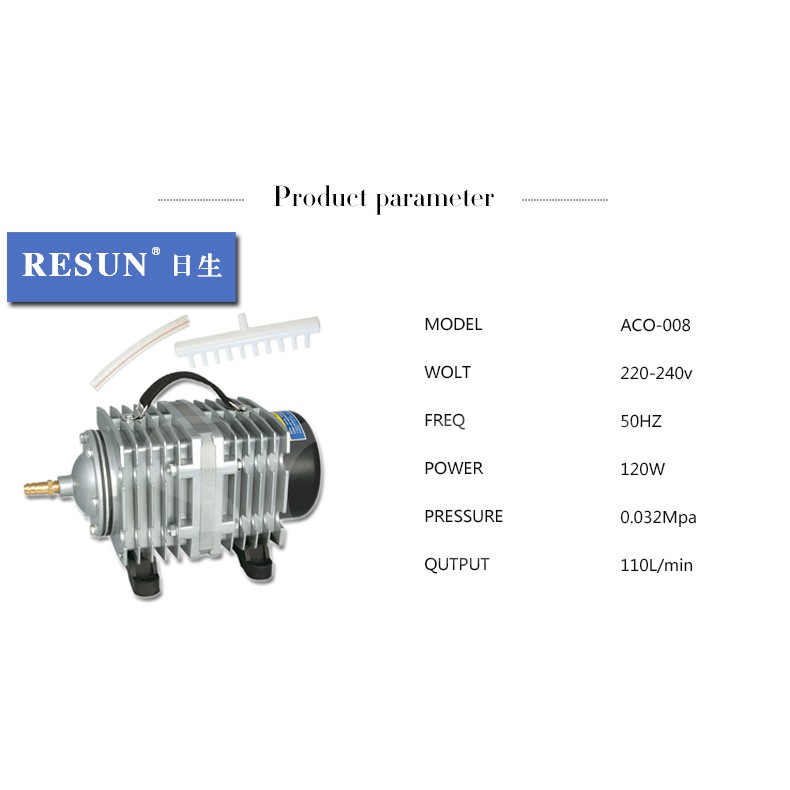 RESUN ACO-008 Pompa Udara Aerator Electromagnetic Air Compressor