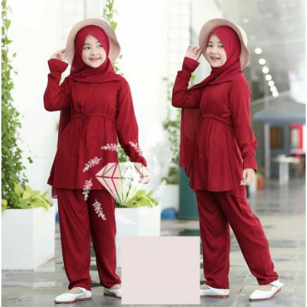 SET ALES SYARI KIDS BO Baju Gamis Syari Anak Perempuan Model Terbaru 2020 Baju Anak Umur 10-12 Tahun