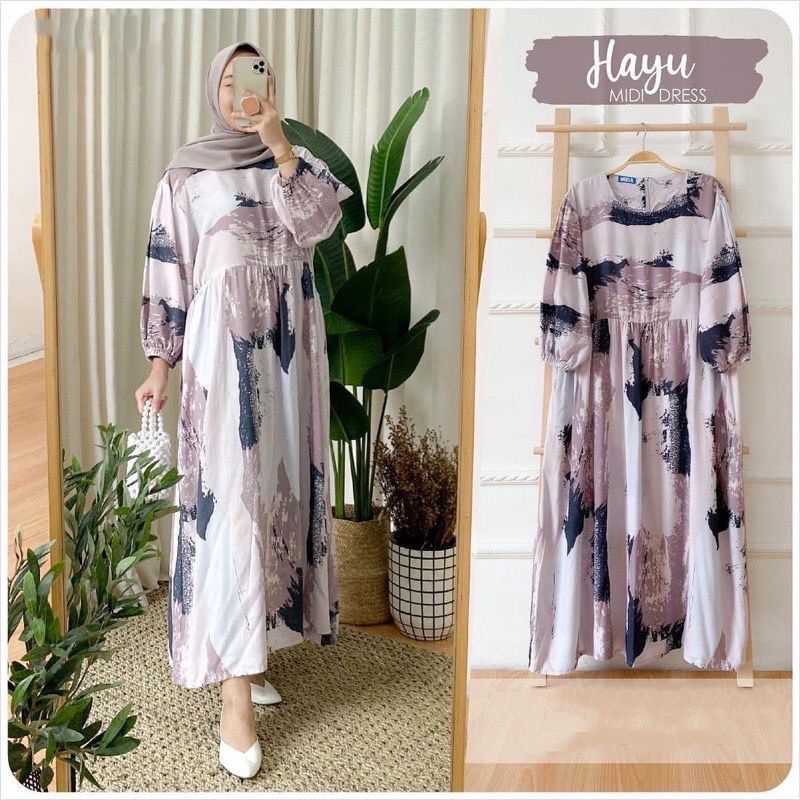 1KG MUAT 4PCS | BINE - SANSO - MOA MIDI DRESS RAYON MOTIF HITS OOTD SELEBGRAM PREMIUM FASHION GROSIR