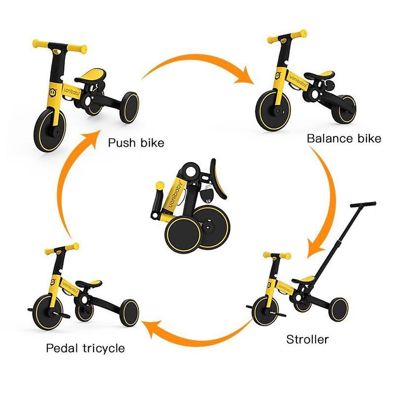 Balance bike Uonibaby 5 in 1 sepeda lipat anak Original dengan tongkat dorong folding push stroller
