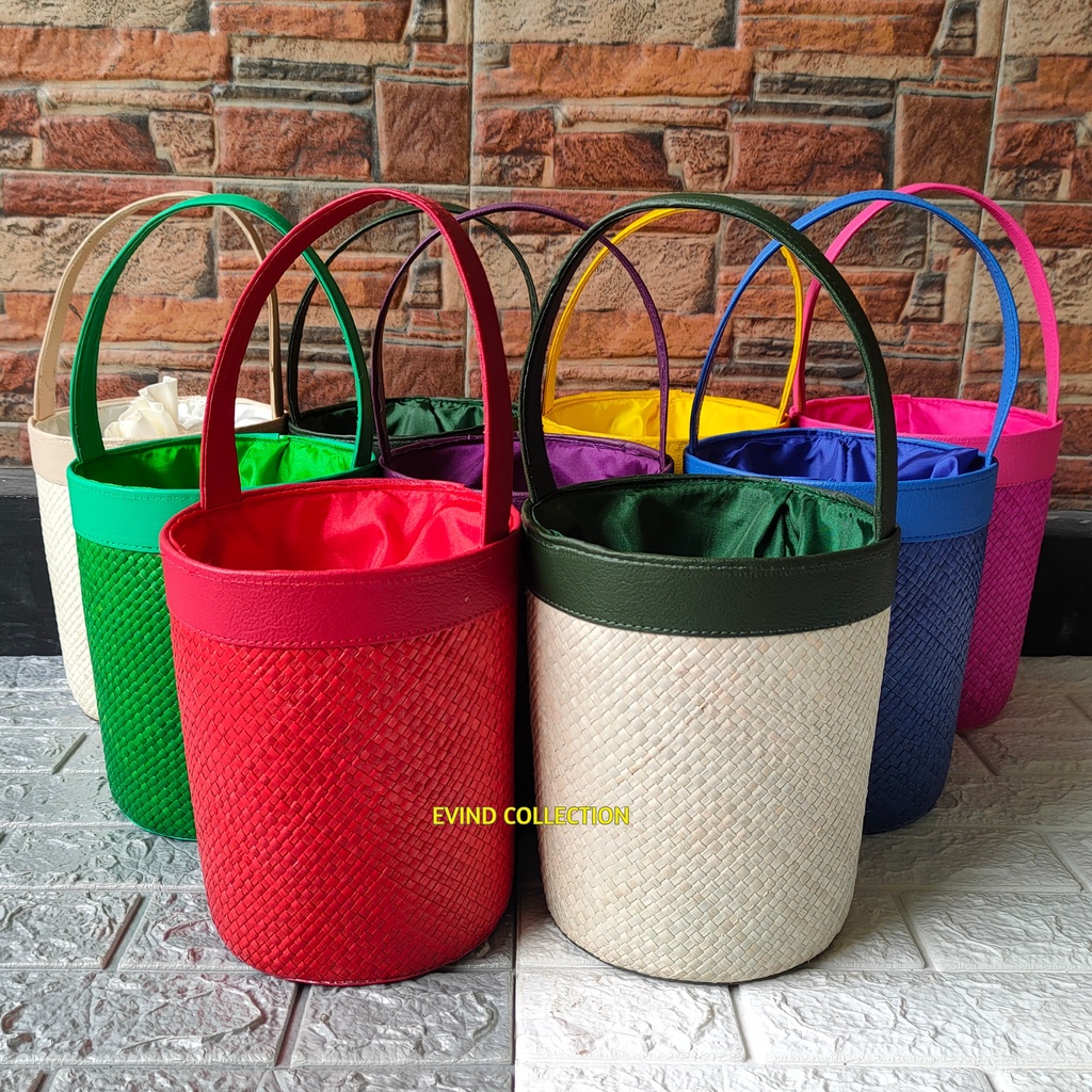 Keranjang Hampers Anyaman Pandan Isi 3 Toples List Kulit Sintetis Tas Hampers Lebaran Tas Parsel