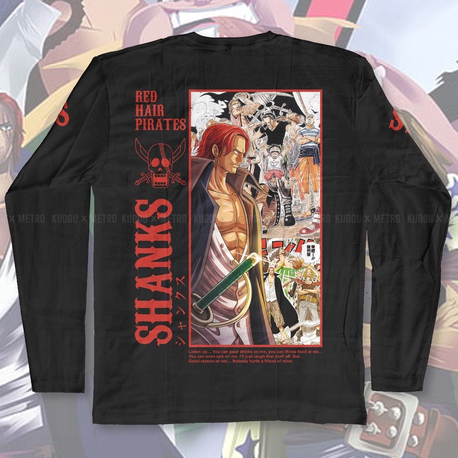 Longsleeve Red Force Shanks Anime Manga One Piece Premium Unisex