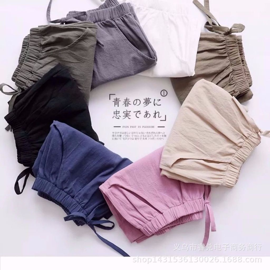 BEFAST - ZEC Celana Pendek KIQA / Solid Linen Pants / Celana Pendek Polos Wanita / Hotpants Wanita Casual / Hotpants Santai / Celana Pendek Terbaru