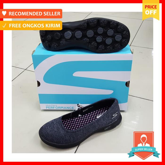 Sepatu Skechers Wanita Gowalk 3 Ballerina Canvas Black / Skechers