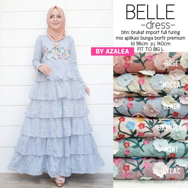 Belle dress brukat import cantik