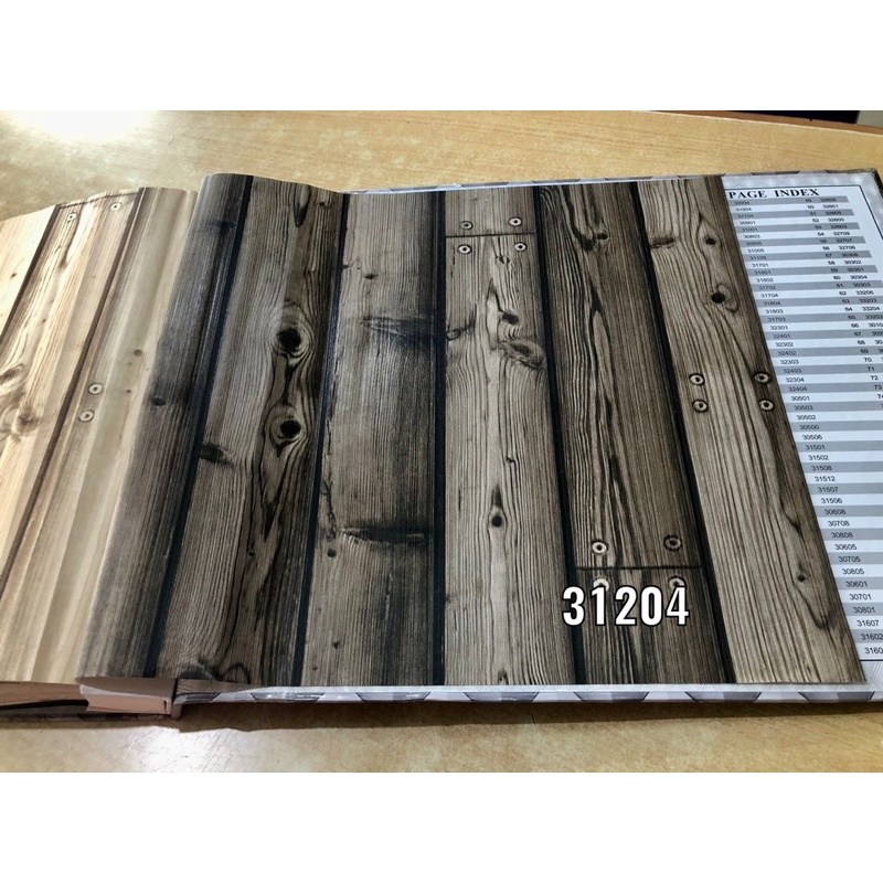 Wallpaper Dinding Motif Kayu Coklat Natural 3D Sapphire