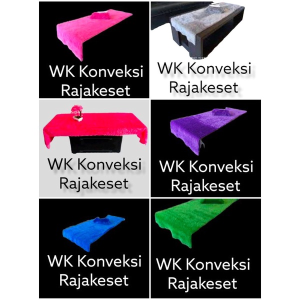 Taplak meja bulu rasfur taplak meja bulu polos 50x180
