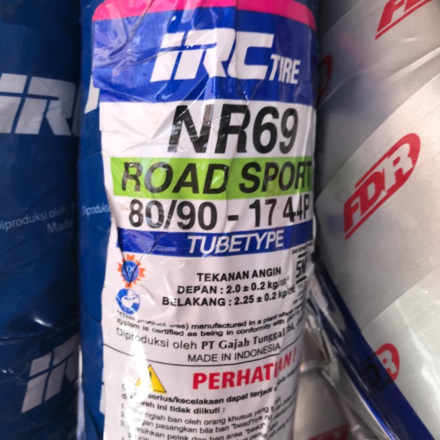 IRC 80/90-17 NR69 TUBETYPE BAN MOTOR BEBEK BELAKANG
