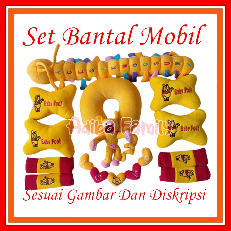 New Set Bantal Mobil Karakter - Aksesoris Interior Mobil Bantal Tulang Karakter - Bantal Mobil Set -