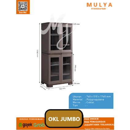 Lemari Piring 2 Pintu Plastik/ Rak Piring Plastik Jumbo/OKL Jumbo Olymplast