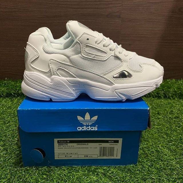 adidas falcon triple white