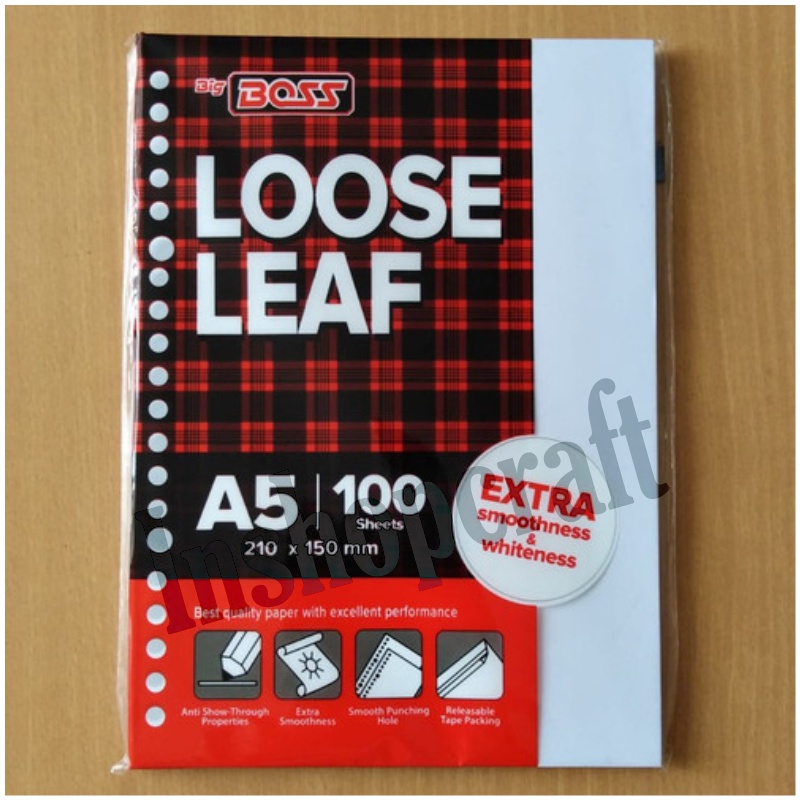 

Loose Leaf A5 100 Big Boss Polos Murah [INSHOP]