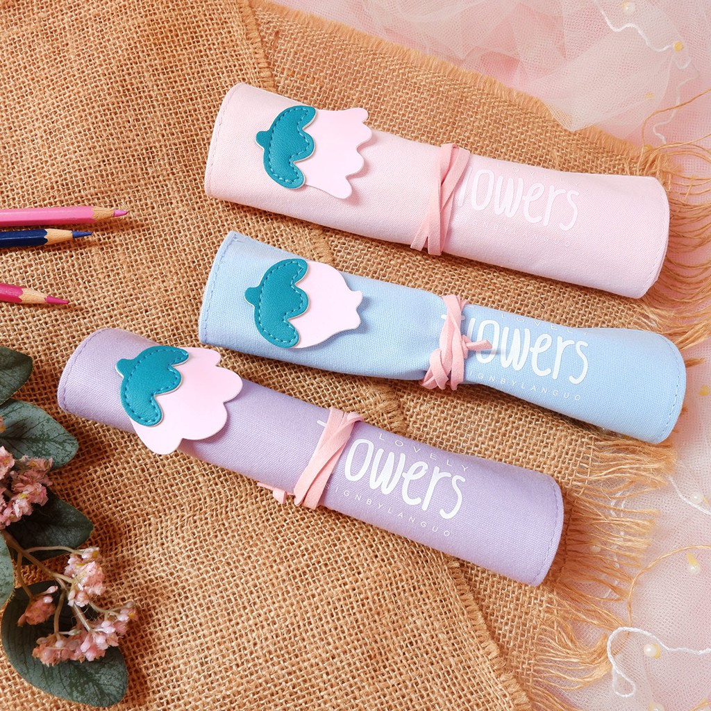 

Lovely Flower Roll Up Pencil Case