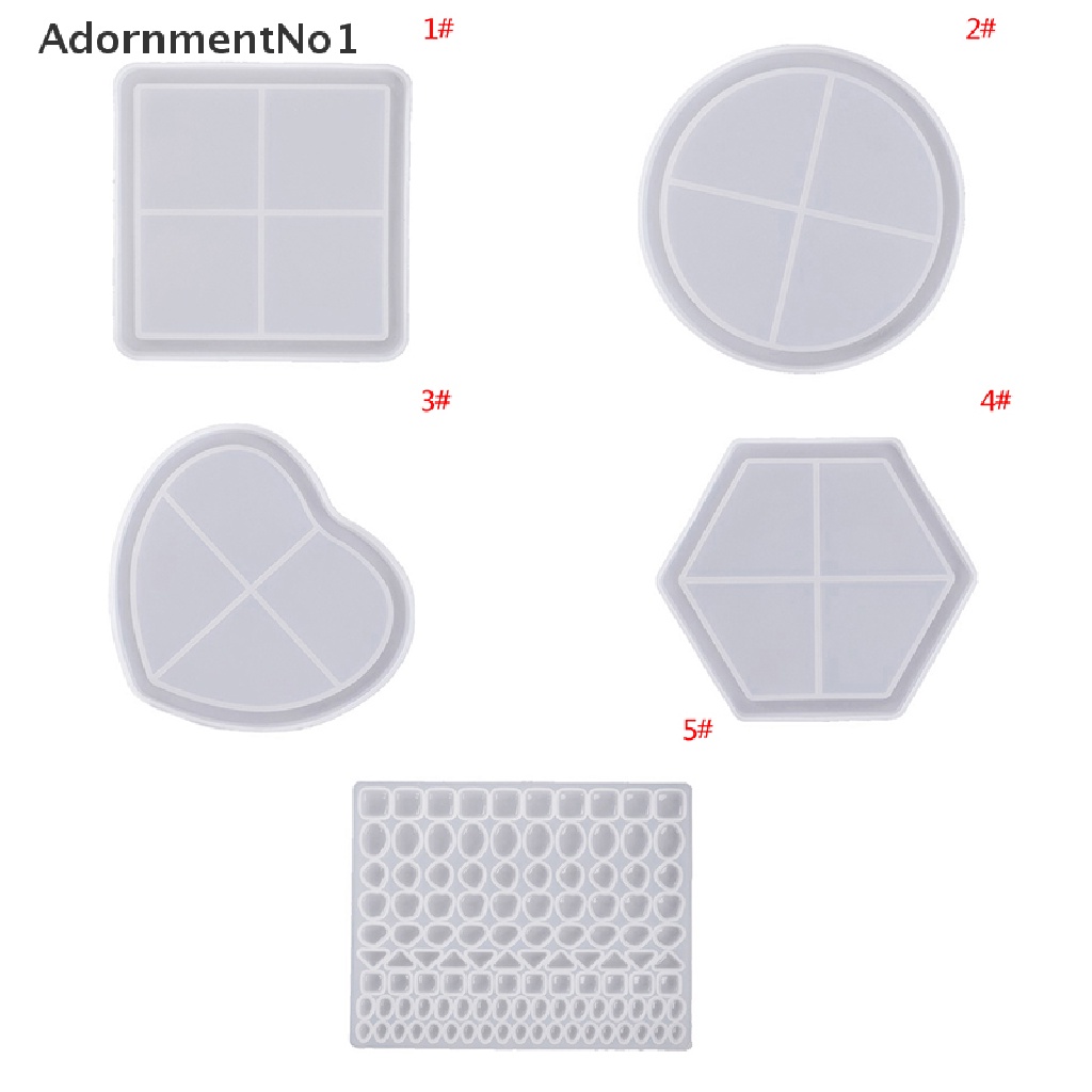 (AdornmentNo1) Cetakan Epoxy Resin DIY Bentuk Bulat / Kotak Bahan Silikon