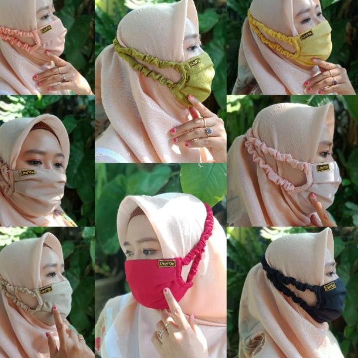 TERBARU  COD ORIGINAL MASKER LIND'OZ LINDOZ KERUT 3 LAPIS 3PLY/MASKER HIJAB KERUT KAIN DIAMONDCREPE