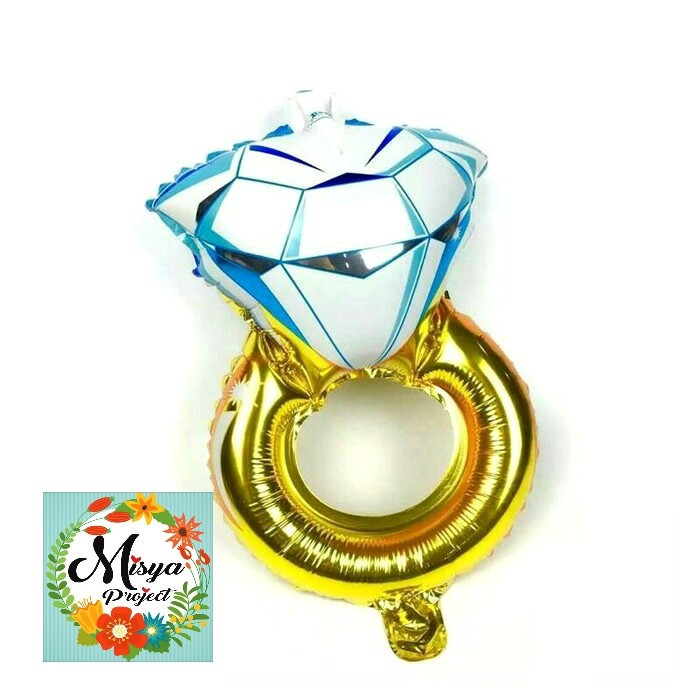 BALON CINCIN MINI DIAMOND PERLENGKAPAN DEKOR DEKORASI LAMARAN ENGAGEMENT WEDDING BRIDAL SHOWER