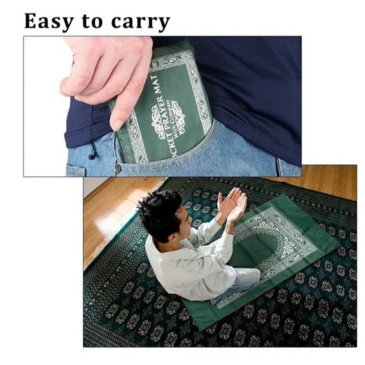 SAJADAH LIPAT + KOMPAS KIBLAT WATERPROOF