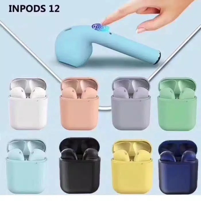 InPods 12 TWS Wireless Earphone Bluetooth Stereo Headset 5.0 Macaron