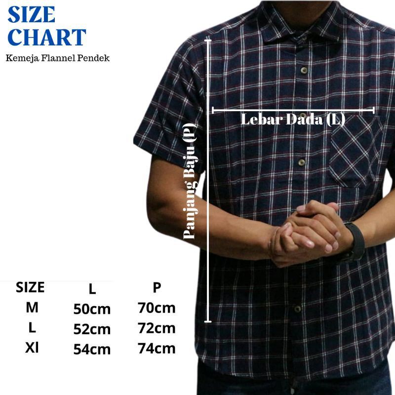 KEMEJA FLANEL LENGAN PENDEK | KEMEJA PREMIUM | FLANEL