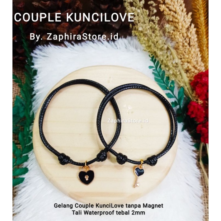 ZaphiraStore [PROMO] 2PCS GELANG KUNCI GEMBOK LOVE/ KUNCILOVE | Gelang Pasangan Pria Wanita