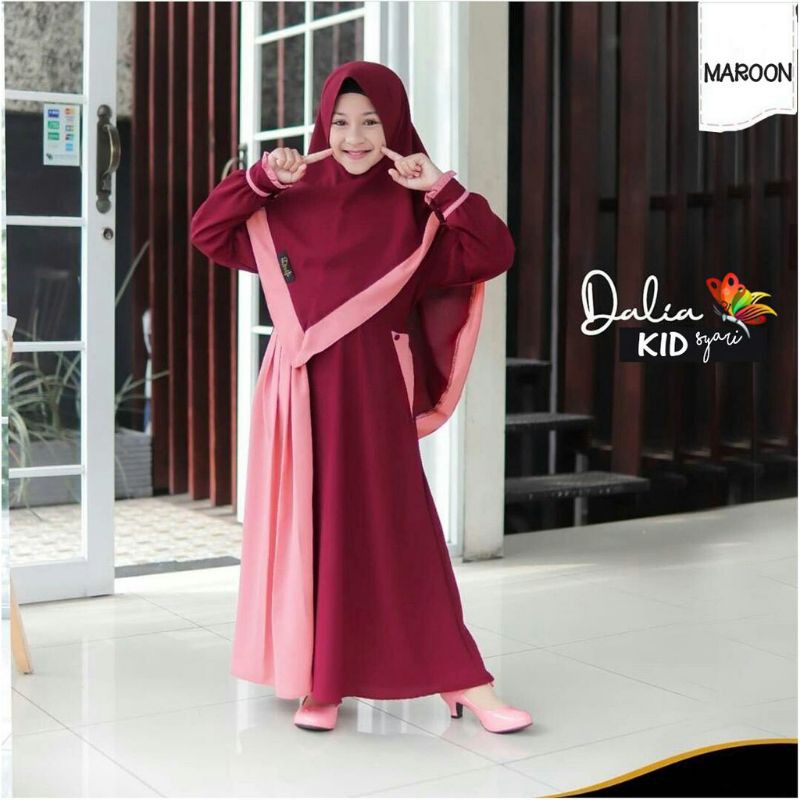 [Fashion Anak] Gamis set DAHLIA KIDS premium | terbaru | lucu | murah