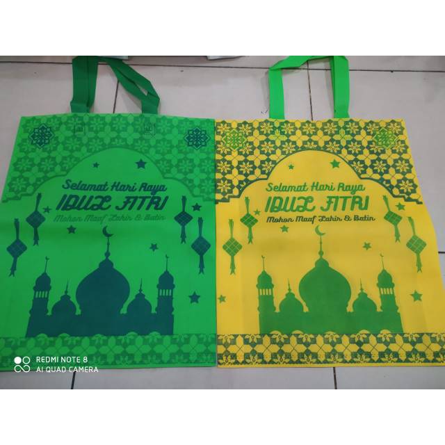 

Tas kain spunbond lebaran new isi 12 pcs terlaris dan termurah (38*45)promo