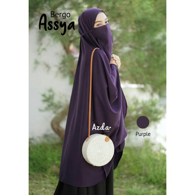 Bergo Tali jumbo Assya by Azda. UNGU TERONG