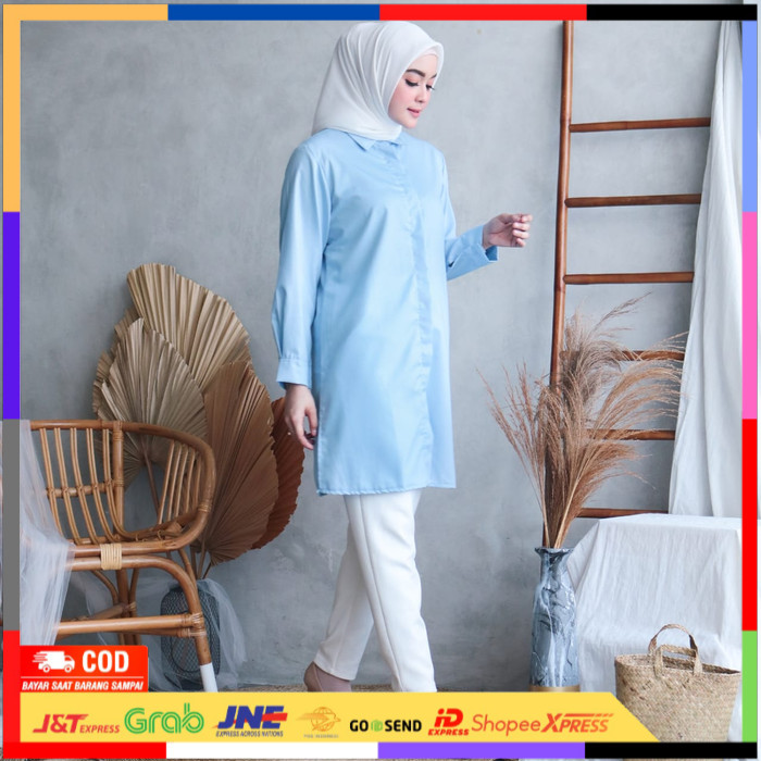 ✨ BISA COD ✨ Tunik Toyobo Premium - Dark Grey, Size 2