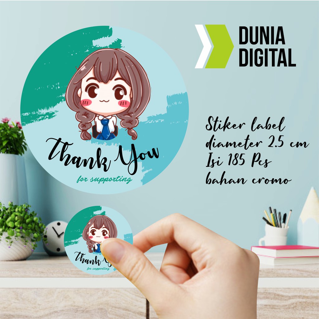 

Thank You Label Cute 2.5cm isi 185pcs B