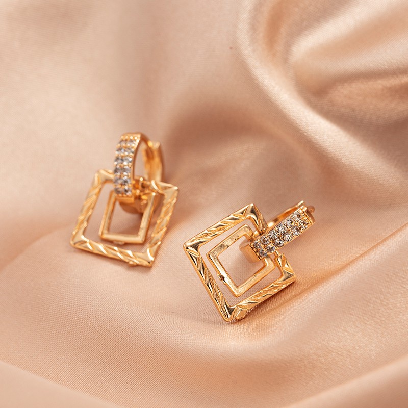 [AXIER PROMO]-Anting Drop Xuping Lapis Emas Zirkon Hias Untuk Remaja Perempuan Dan Wanita-2