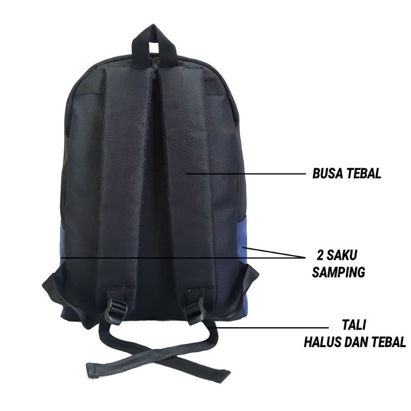 BYR 02 Tas Ransel Bayren Two Tone Backpack Laptop Distro Pria Wanita