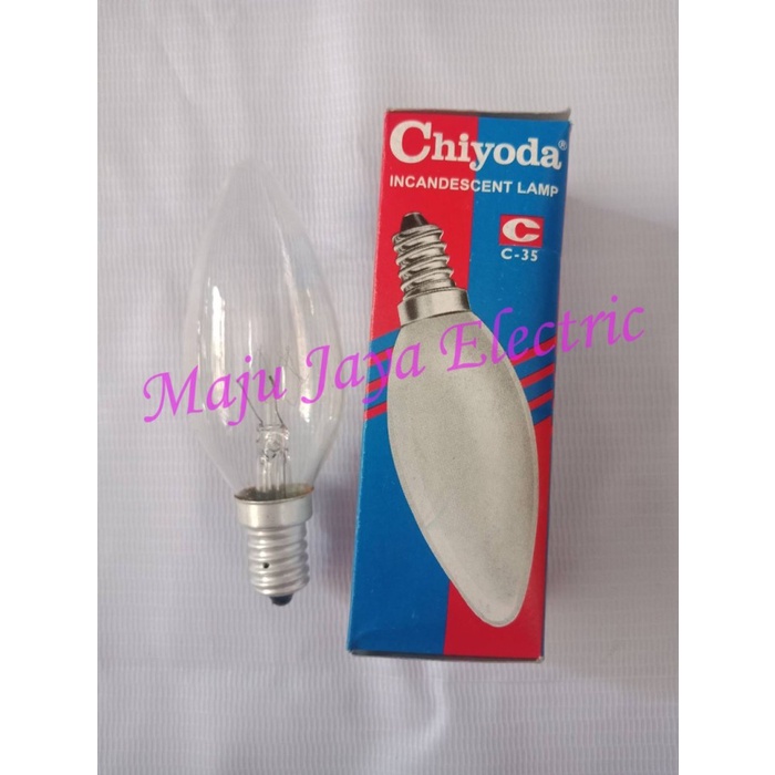 Lampu Bohlam E14 Pijar Chiyoda Incandescent Lamp 25 W Watt Clear Pijar