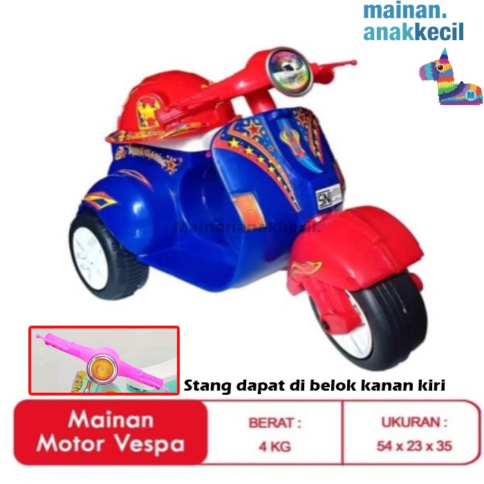 Mainan Motor Vespa Mini Anak Dorong Sarimin Klasik Roda Tiga 3