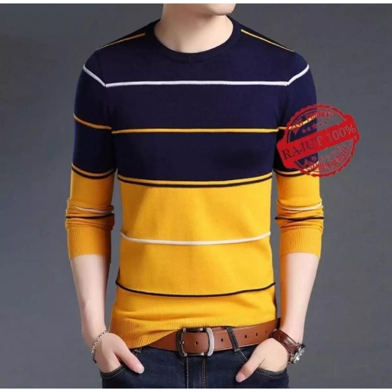 Dives collection,baju atasan pria/cowok rajut TEXAS,bahan rajut tebal,lengan panjang