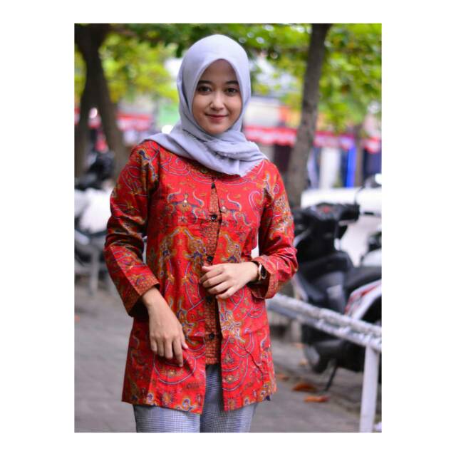 Blouse batik naga merah