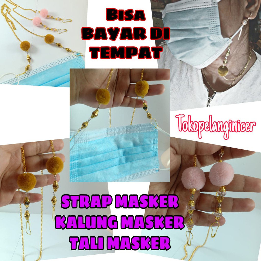 STRAP MASK 2 IN 1/Pom Pom Mask Strap Tali Masker / Strap Kacamata Tali Kacamata