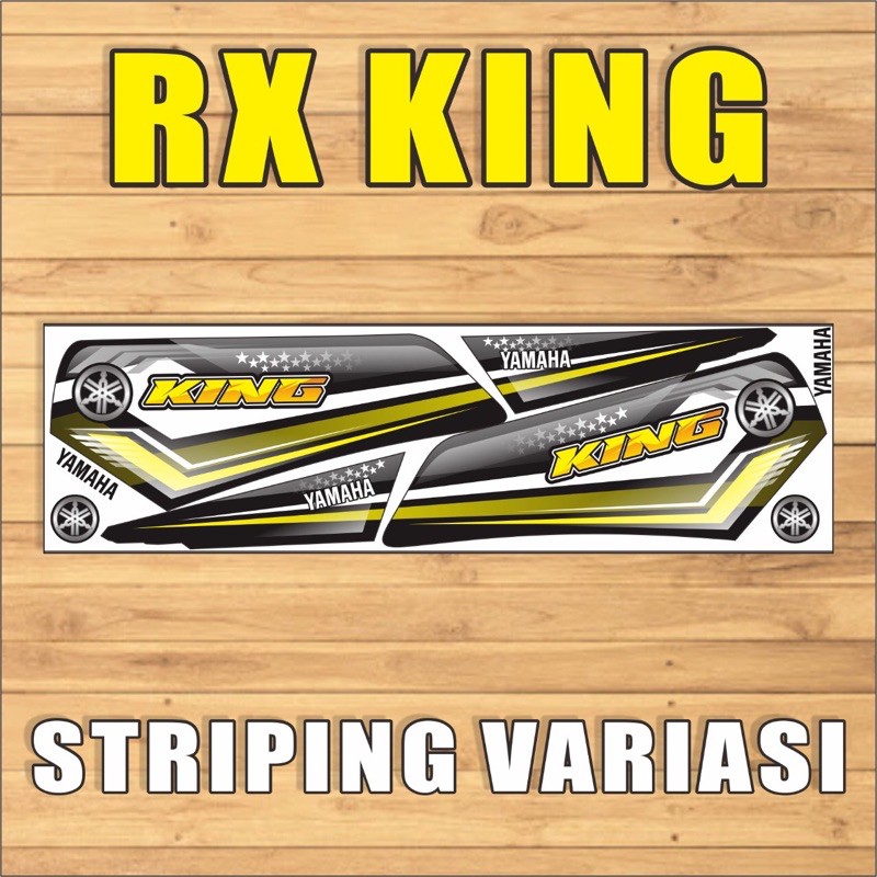 STRIPING MOTOR VARIASI RX KING LIS SIMPLE KUNING -INDIGO01-