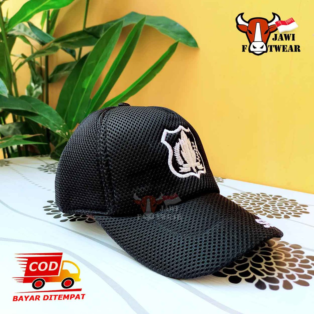 Topi Satpam Security Bordir Hitam Putih