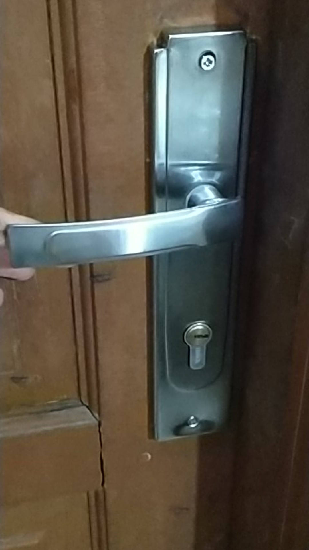 Handle Set Kunci Pintu Rumah Putih Stainless Ukuran Besar