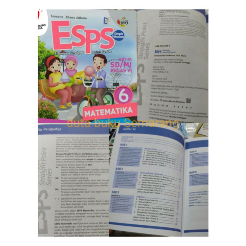 Buku ESPS Matematika Kelas 6 5 4 Kurikulum 2013 SD MI Erlangga K13-6