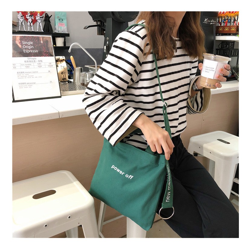TC-55 tas kanvas canvas kampus wanita selempang import jepang korea high quality