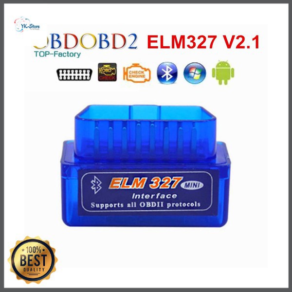 Grab Medan Super MINI ELM327 Bluetooth OBD2 V2.1 Automotive Test Tool Biru