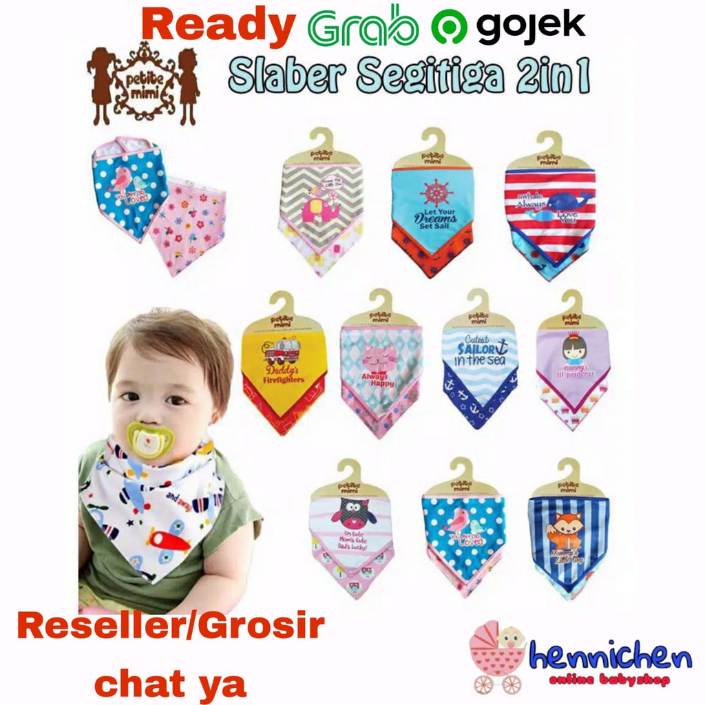 Petite Mimi Slabber Slaber Bayi Bib 2in1 Petite Mimi / Tatakan Iler Tatakan Makan Motif Boy dan Girl