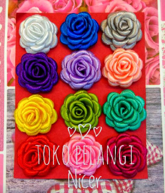 Bros Dagu Inisial Nama Huruf by Request/ Bross Hijab Abjad Model Mawar Satin TokoPelangiNicer