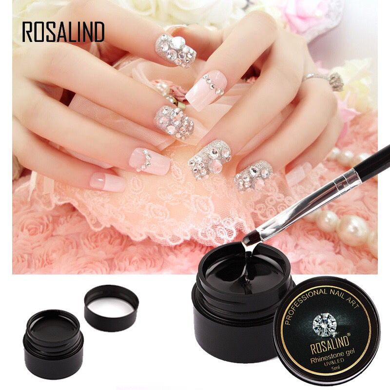 ROSALIND Rhinestone Gel Nail Art Lem Gel Kuku UV LED