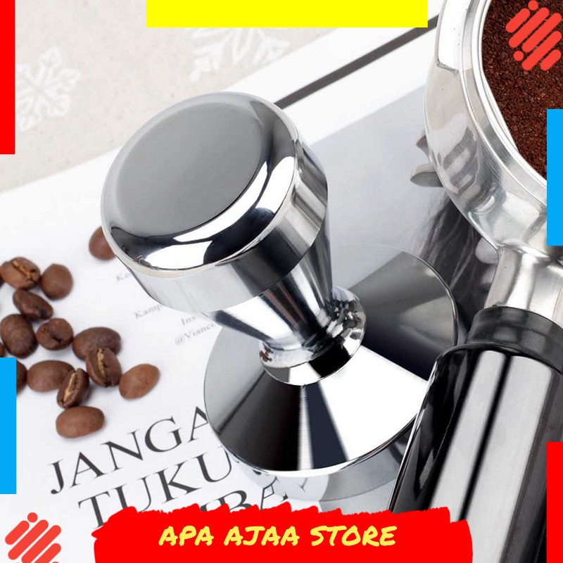 Paling Dicari ! OneTwoCups Tamper Kopi Espresso Flat Stainless Steel 51mm - SS51